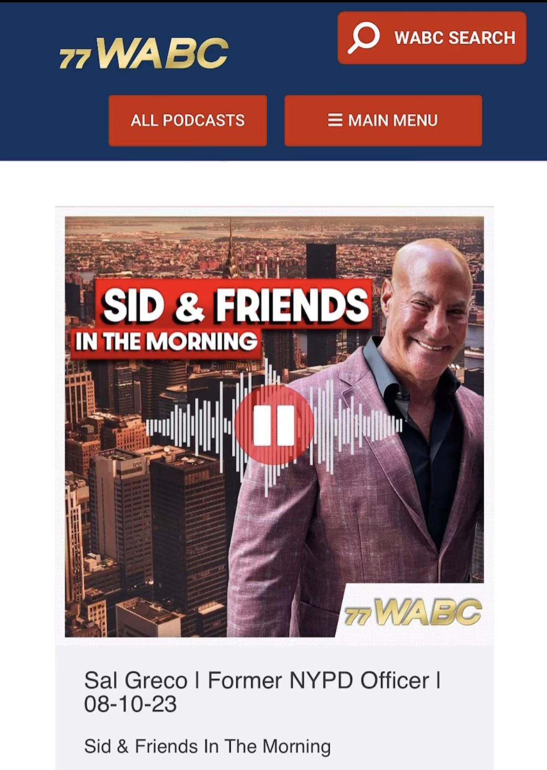 Sid and Friends in the morning 770 WABC radio