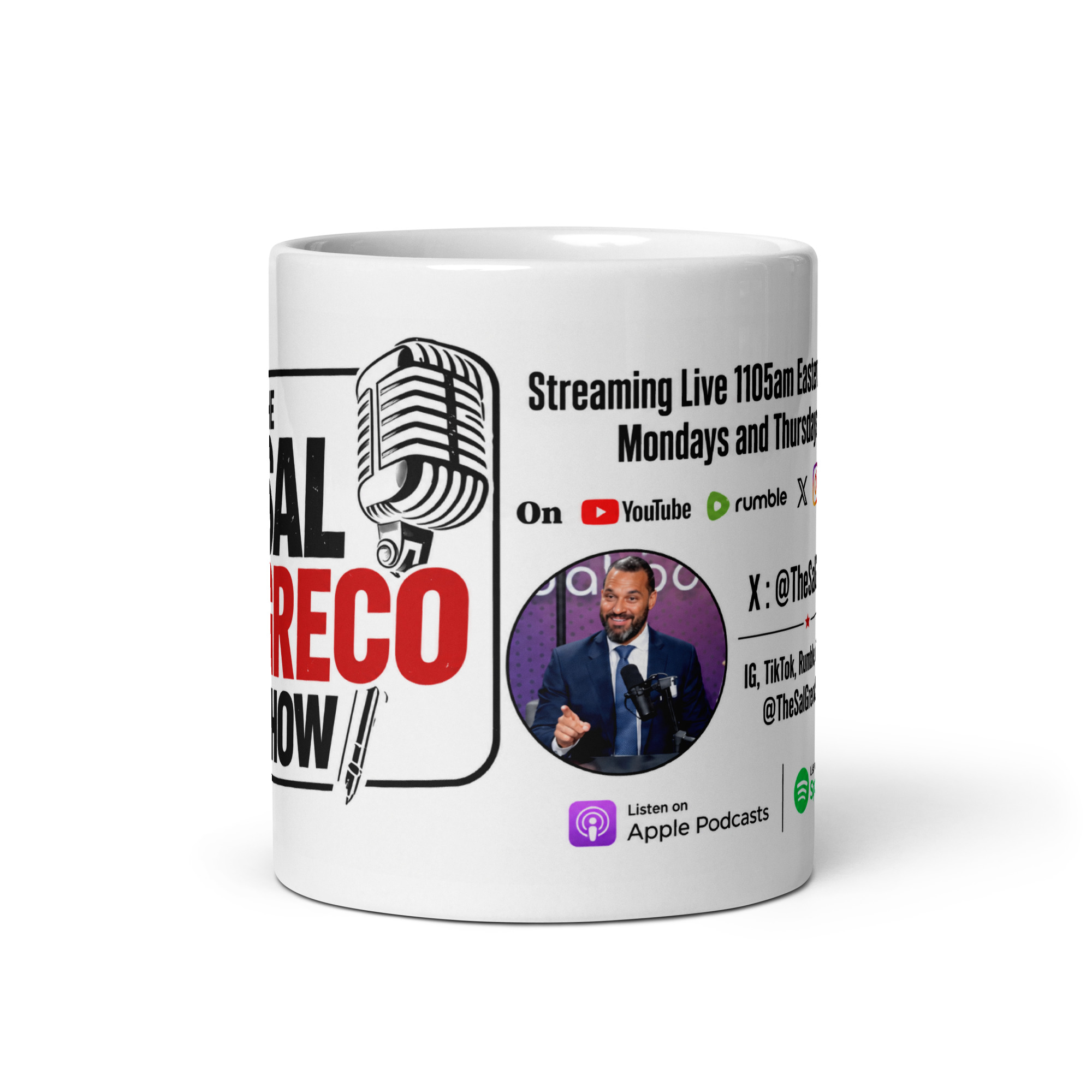 The Sal Greco Show White glossy mug - Image 4