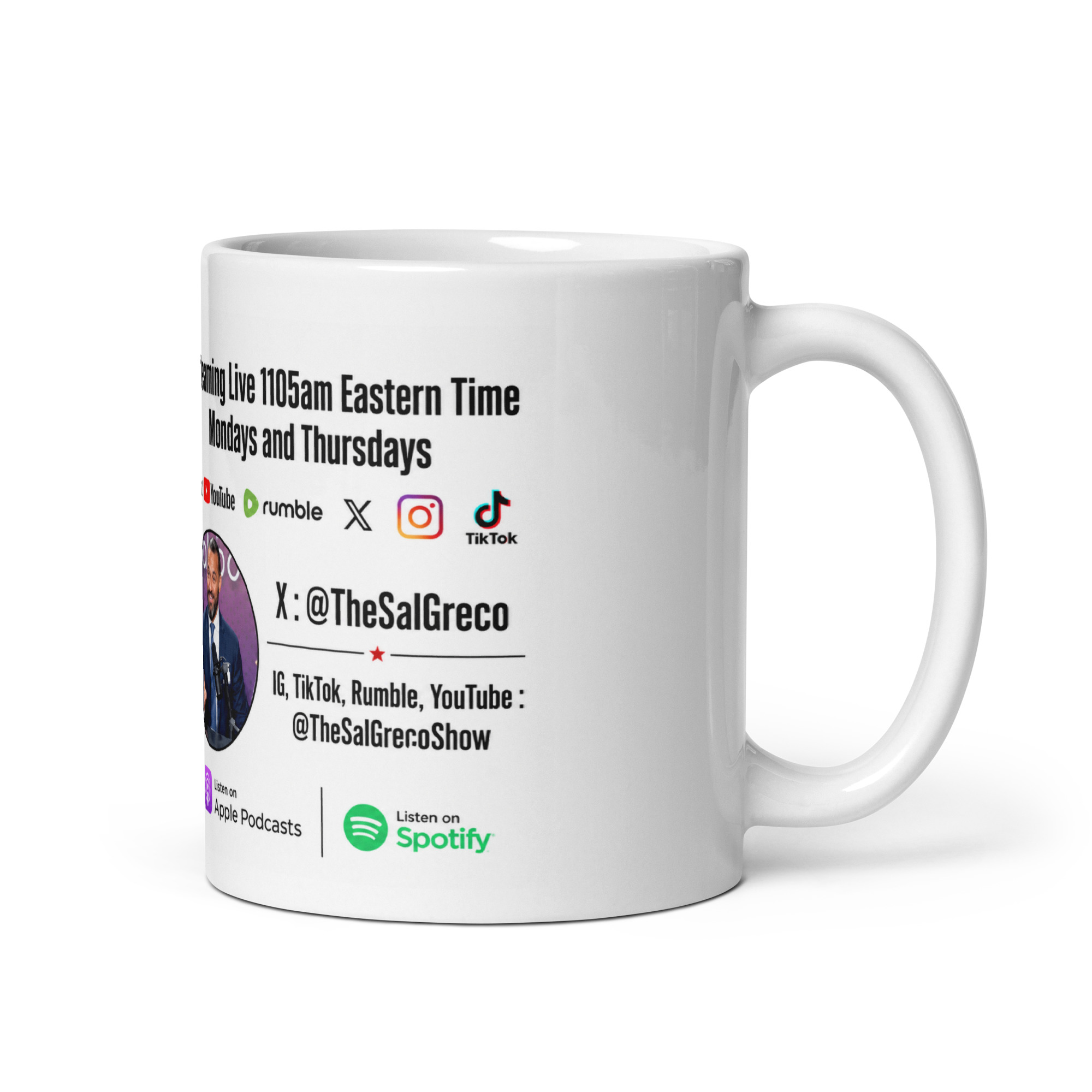 The Sal Greco Show White glossy mug - Image 2