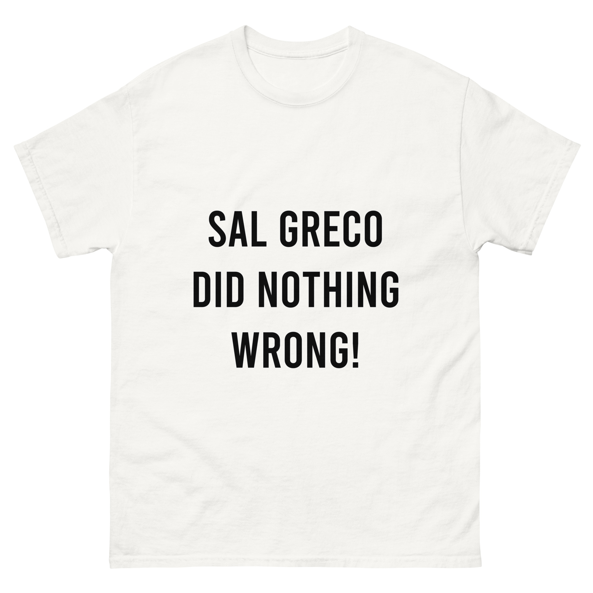 Sal Greco Did Nothing Wrong - White Mens T-Shirt - Image 4