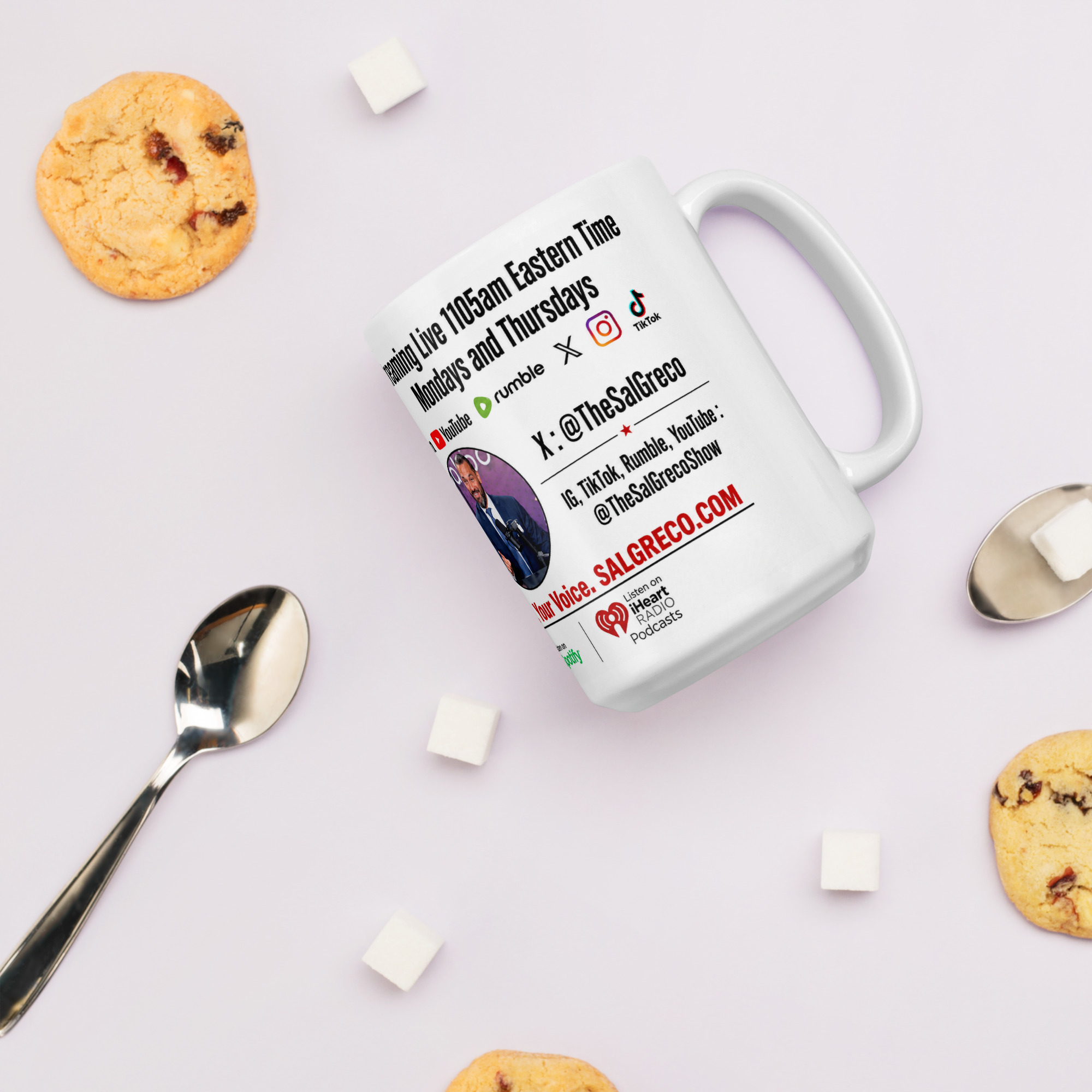 The Sal Greco Show White glossy mug - Image 15